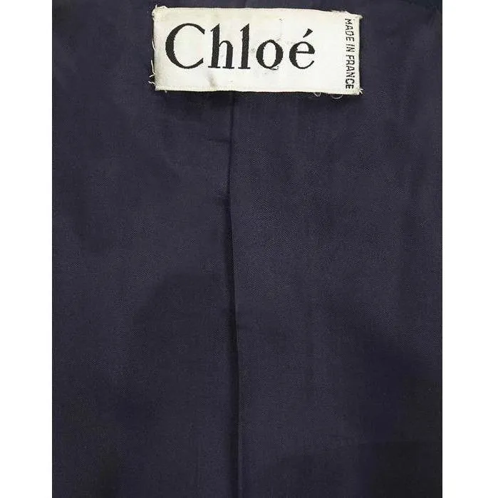ARCHIVE - 1970s Chloe Navy Wool Dress Coat and Trouser Suit