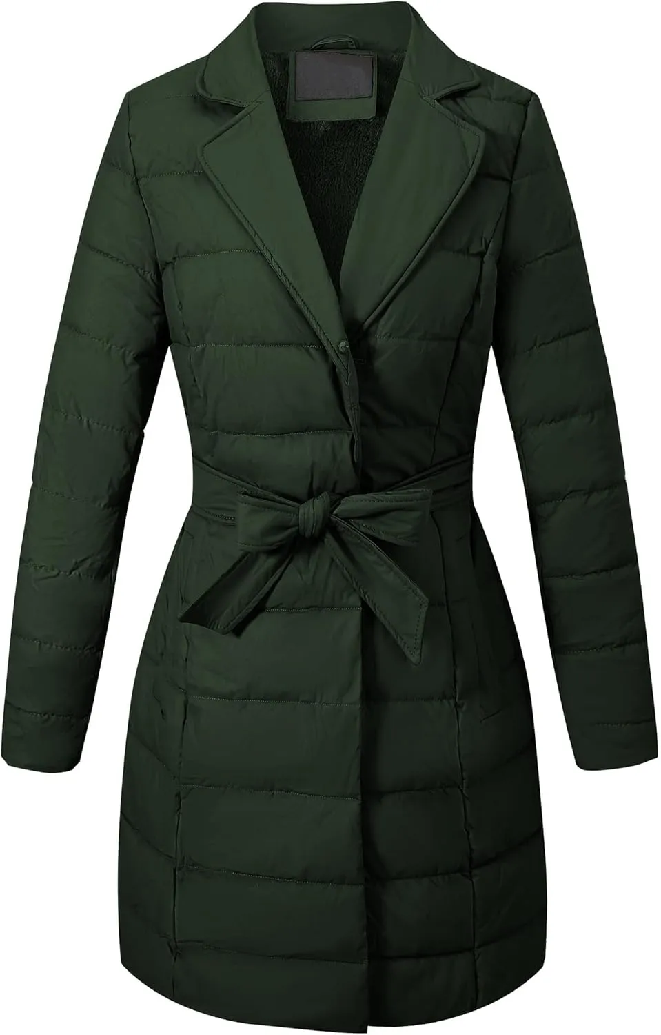 Bellivera Women's Winter Puffer Jacket Cold-Resistant Patchwork Plush Lining Coat with Removable Fur Collar Hooded and Belted