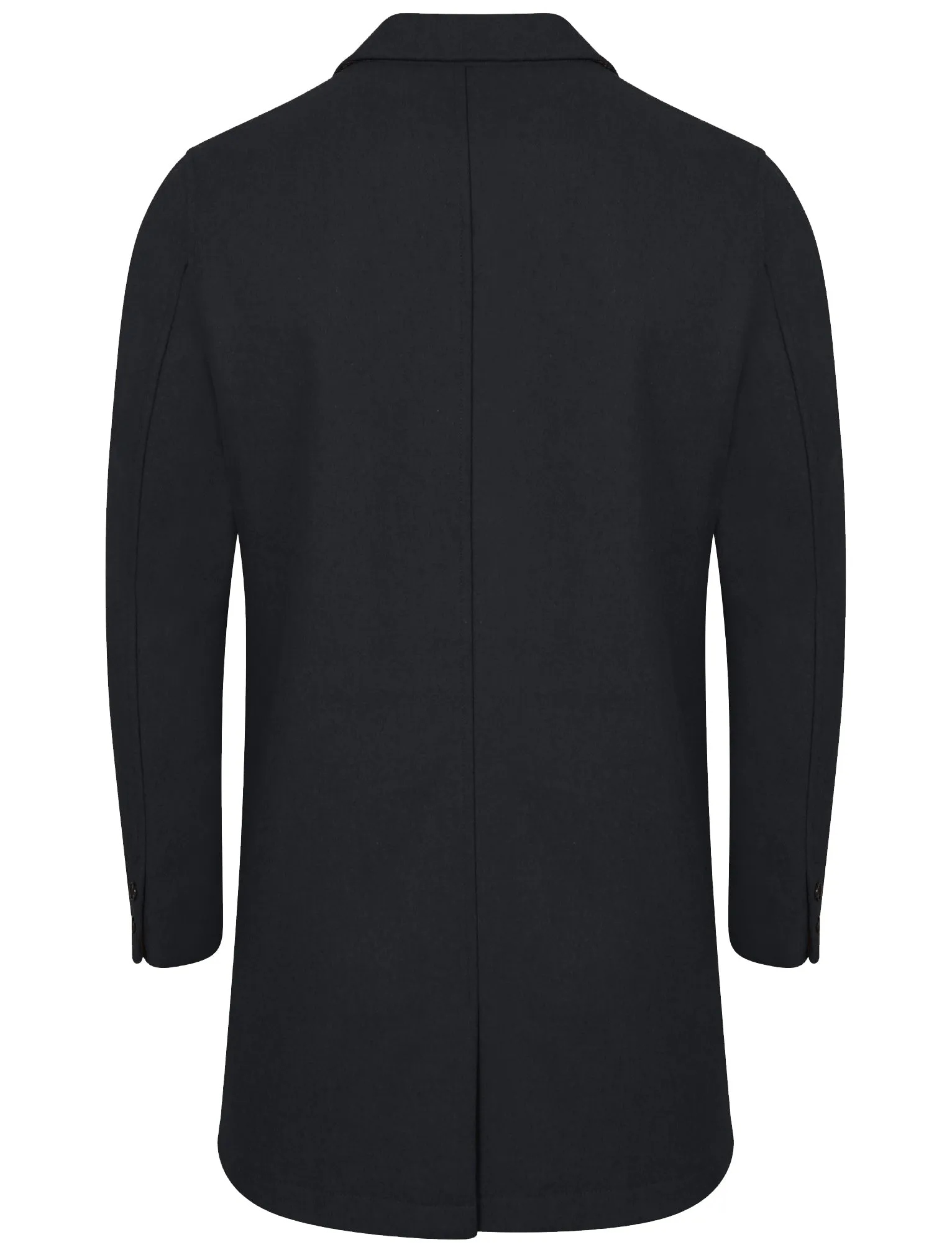 Bezout Button Up Wool Blend Overcoat in Navy - Tokyo Laundry
