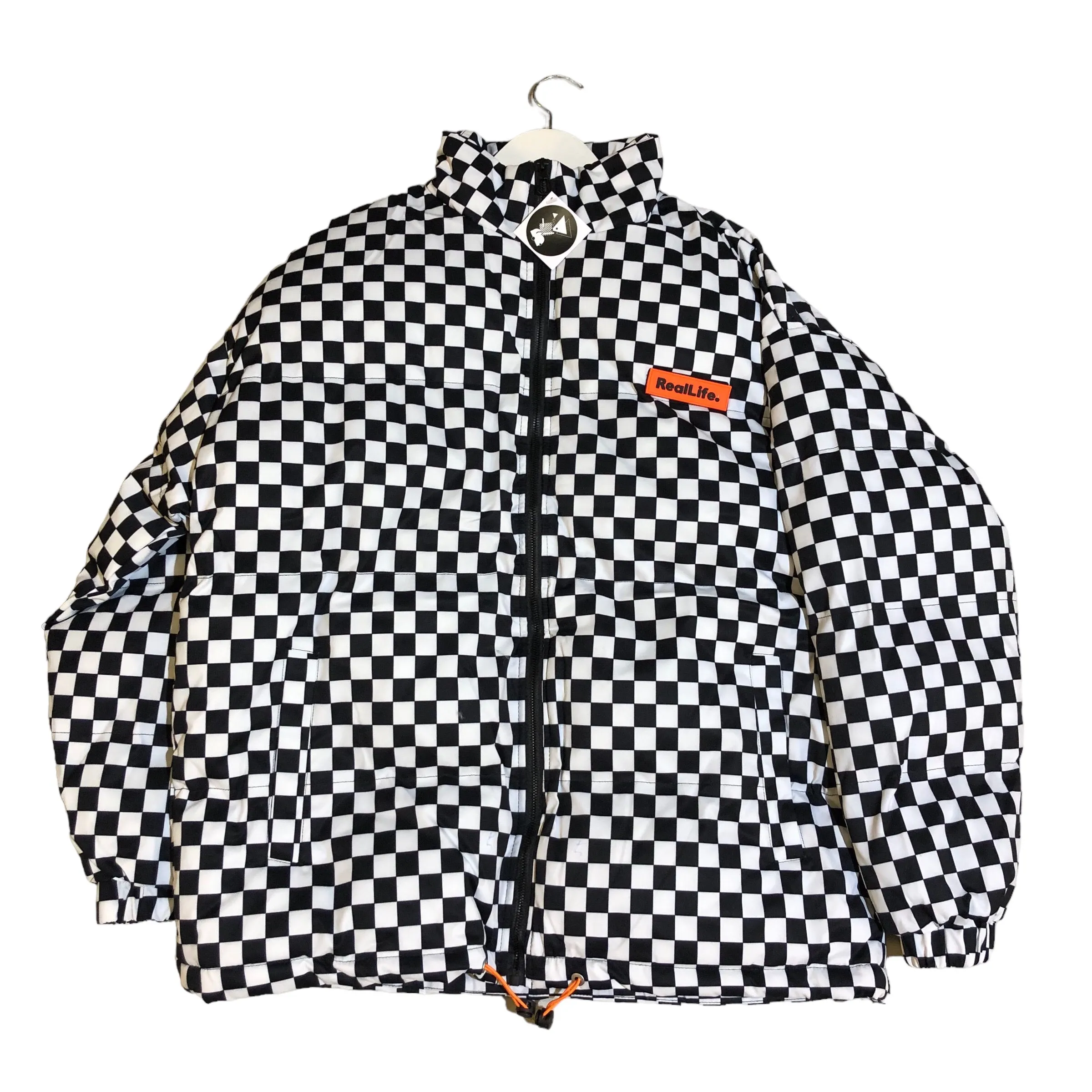 Black and White Checkered Puffer Jacket