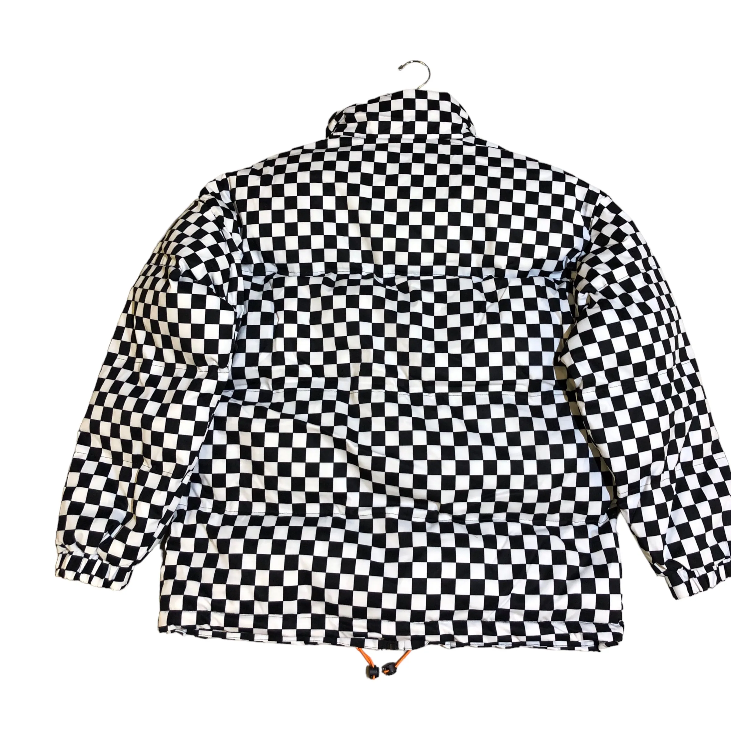 Black and White Checkered Puffer Jacket