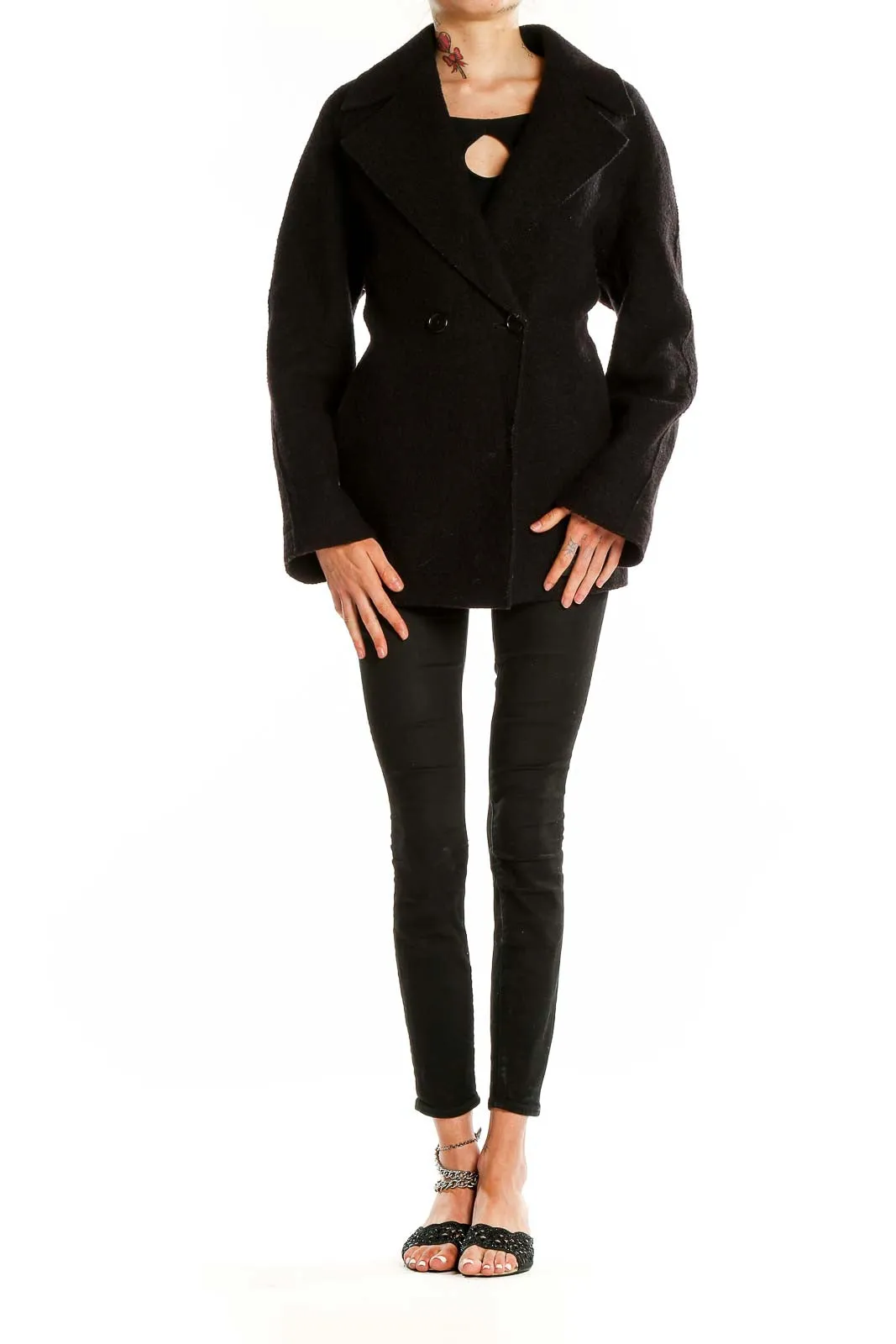 Black Double-Breasted Peacoat