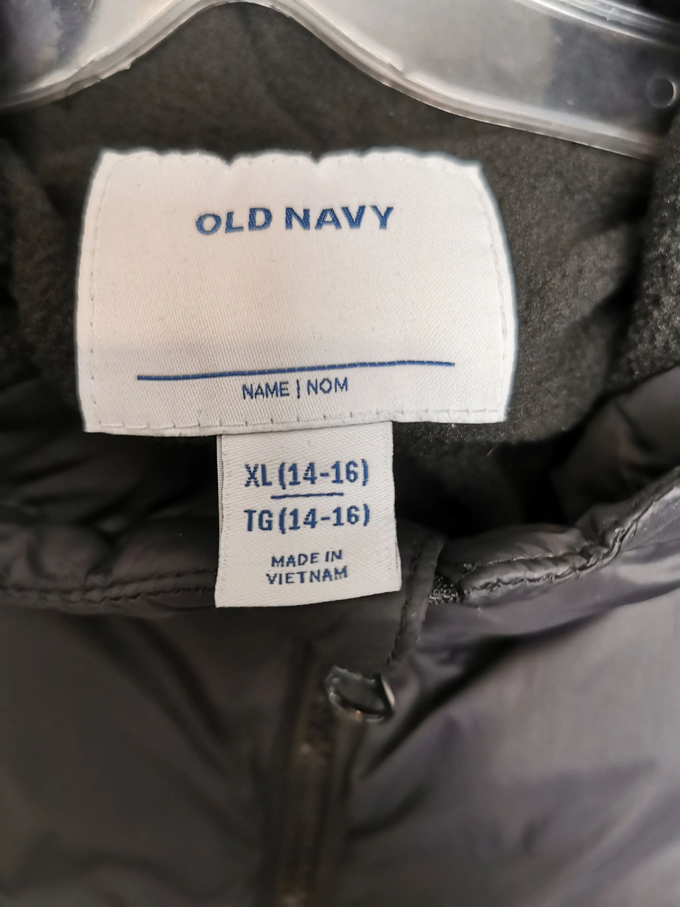 BOY SIZE XL (14/16 YEARS) - OLD NAVY, Soft Fleece Lined Puffer Jacket EUC B40