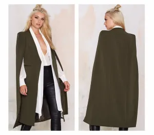 Chic open front cape cardigan jacket