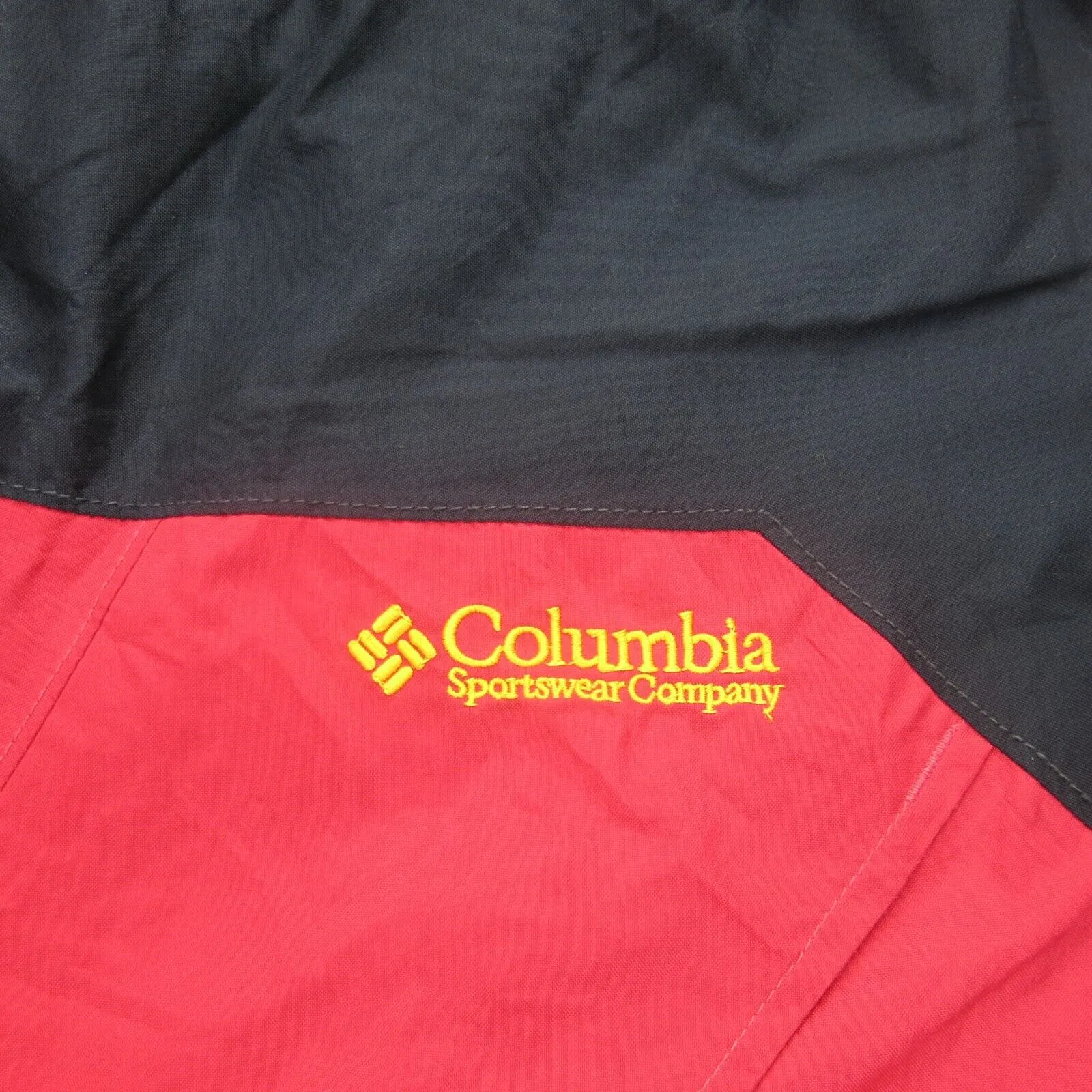 Columbia Jacket Men L Red Black Omni Tech Waterproof Breathable Windbreaker Coat