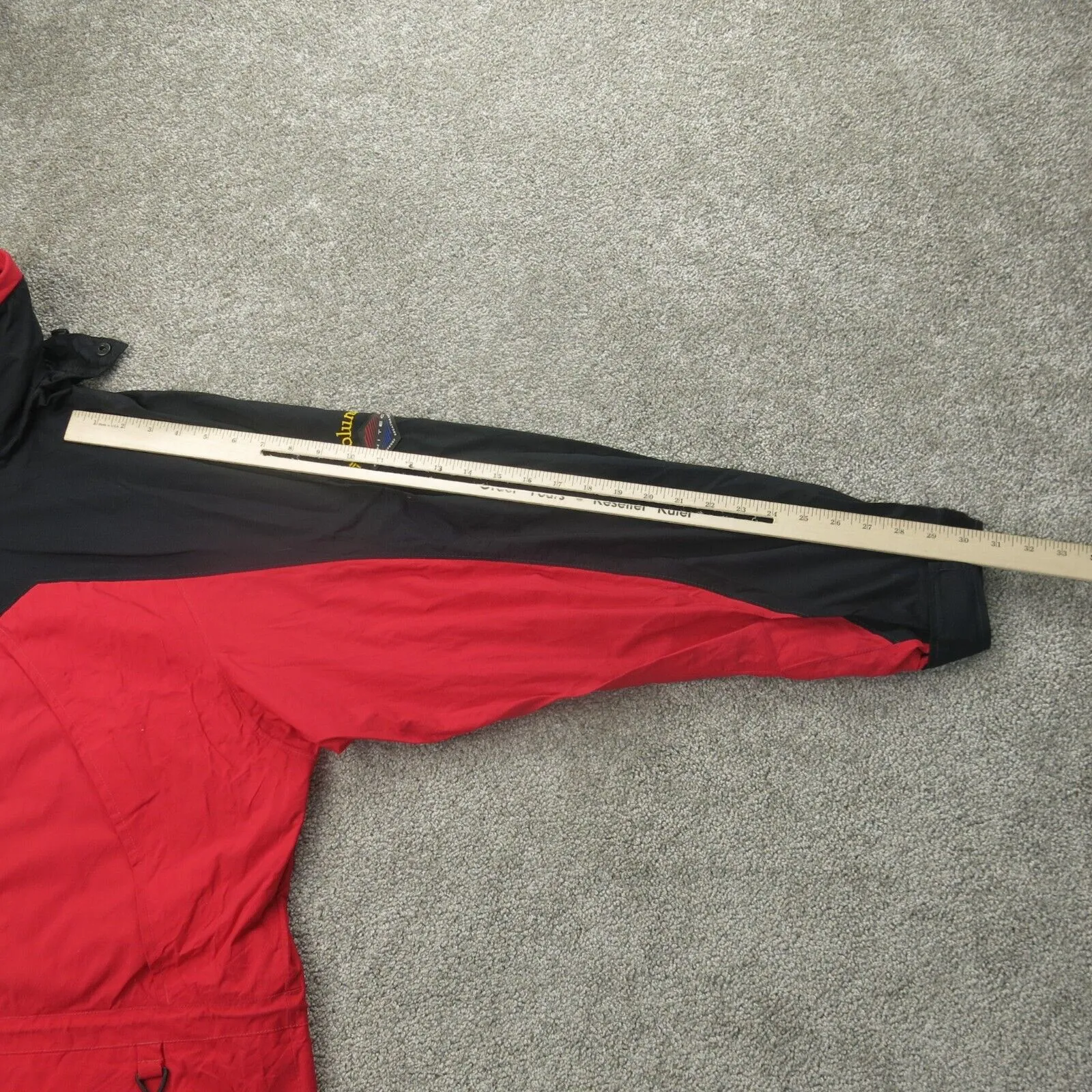 Columbia Jacket Men L Red Black Omni Tech Waterproof Breathable Windbreaker Coat