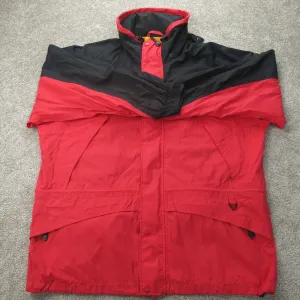 Columbia Jacket Men L Red Black Omni Tech Waterproof Breathable Windbreaker Coat