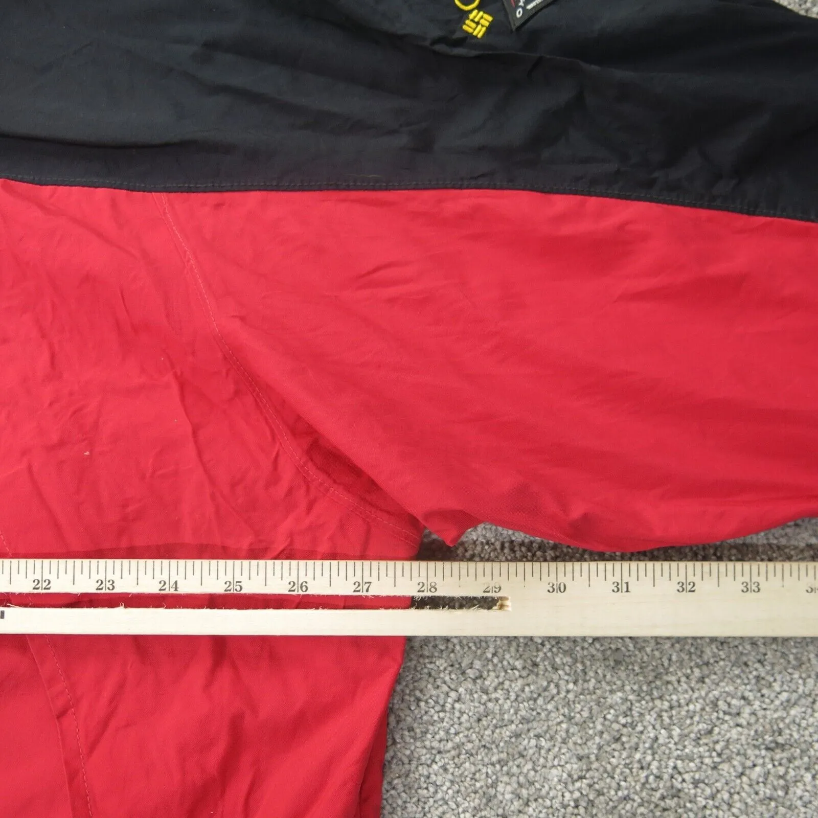 Columbia Jacket Men L Red Black Omni Tech Waterproof Breathable Windbreaker Coat