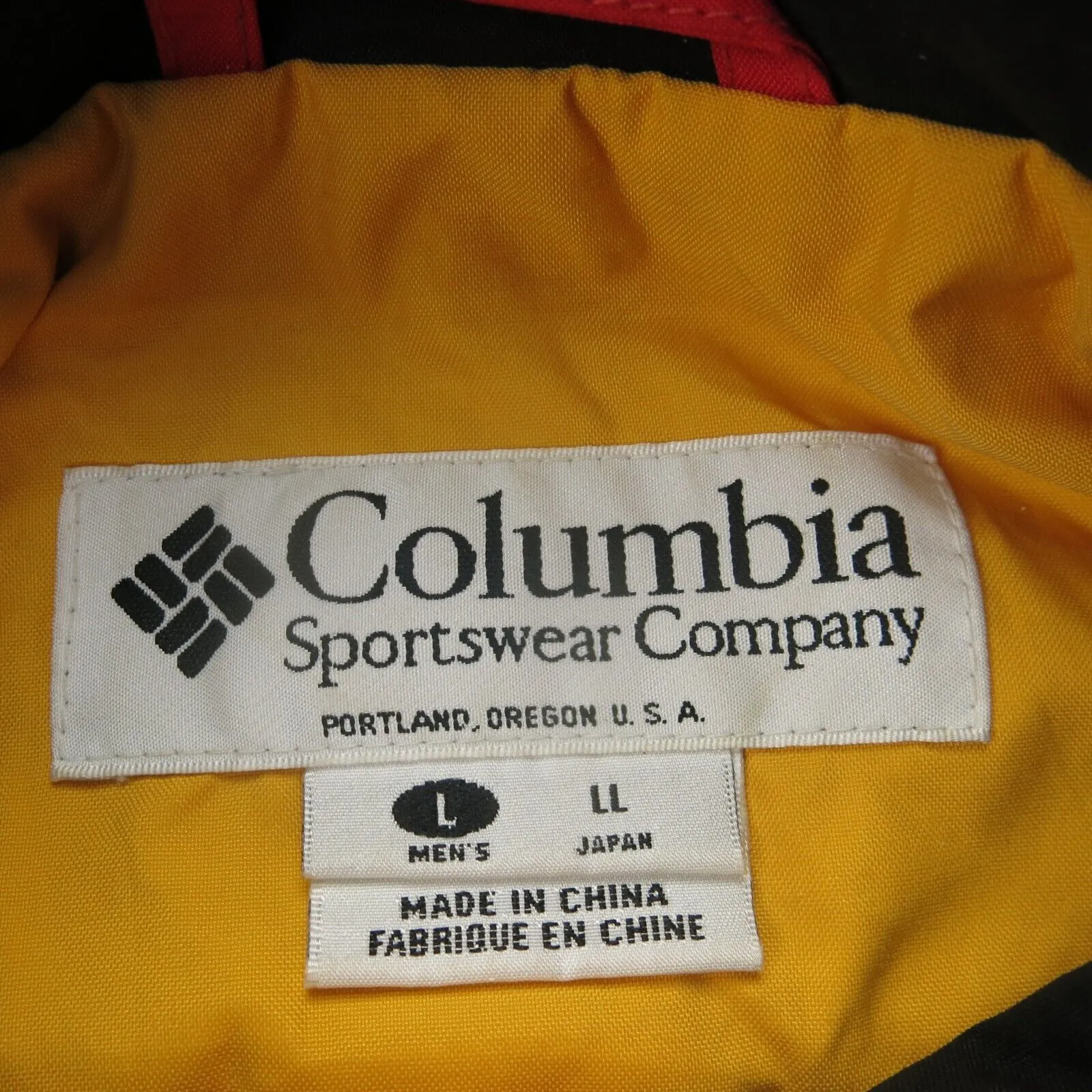 Columbia Jacket Men L Red Black Omni Tech Waterproof Breathable Windbreaker Coat