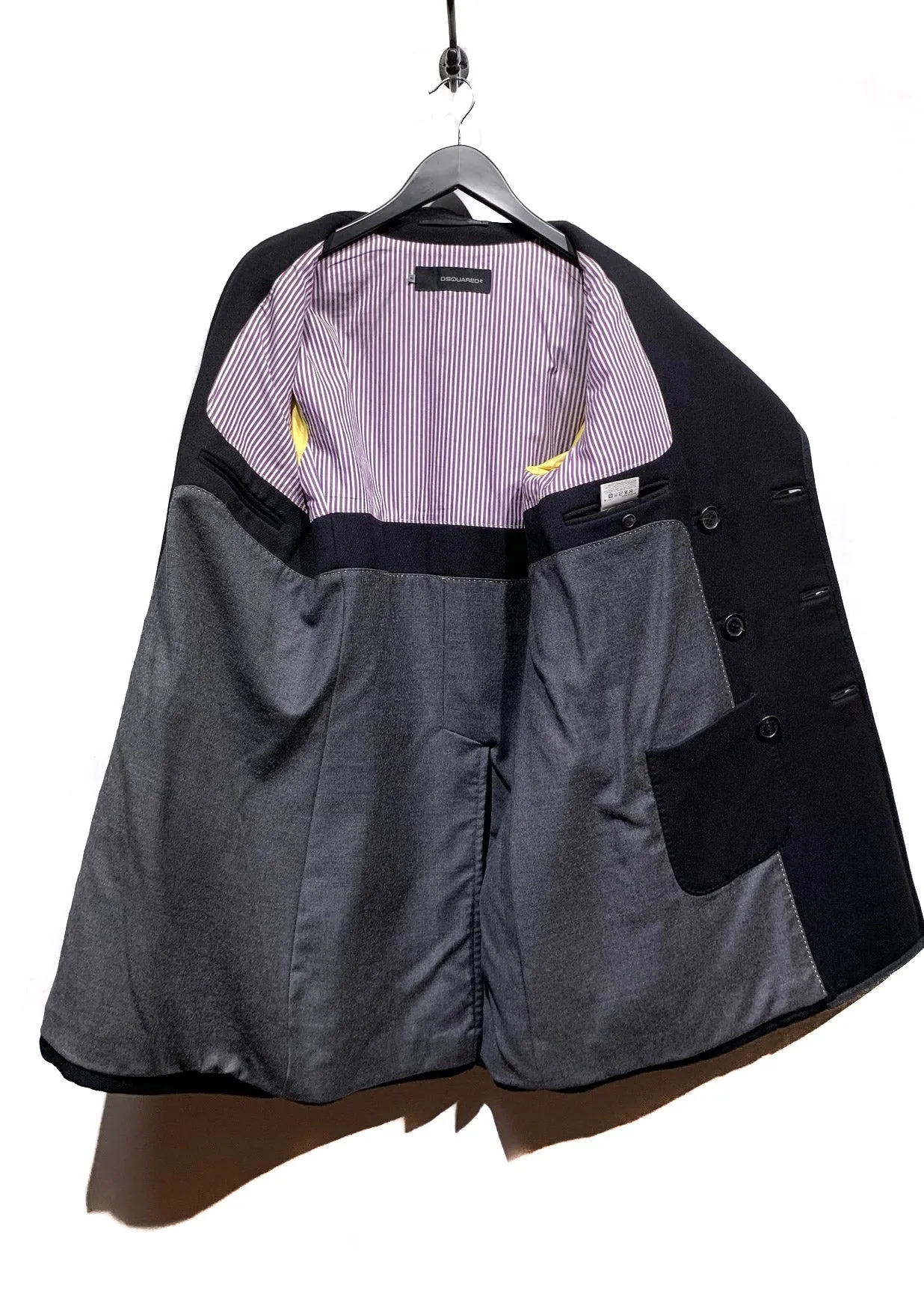 Dsquared2 Black Double Breasted Peacoat
