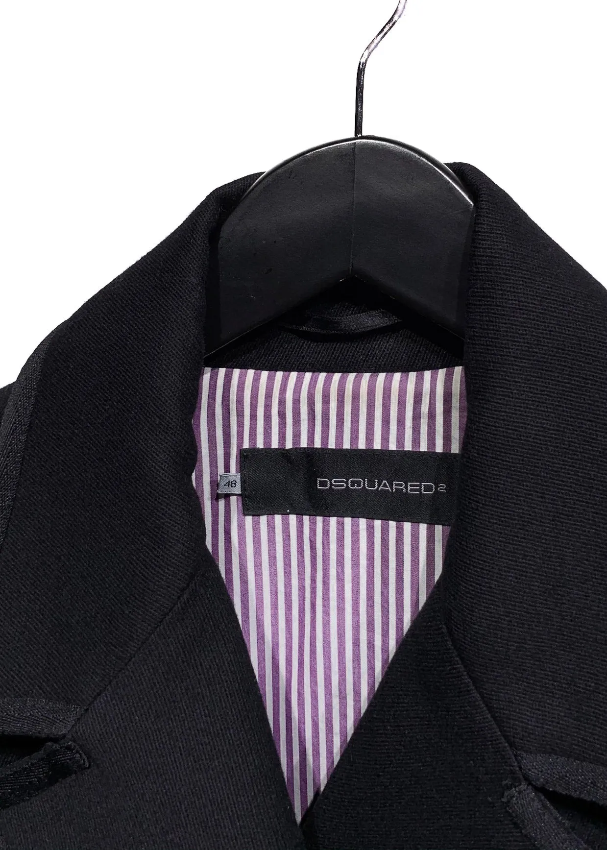 Dsquared2 Black Double Breasted Peacoat