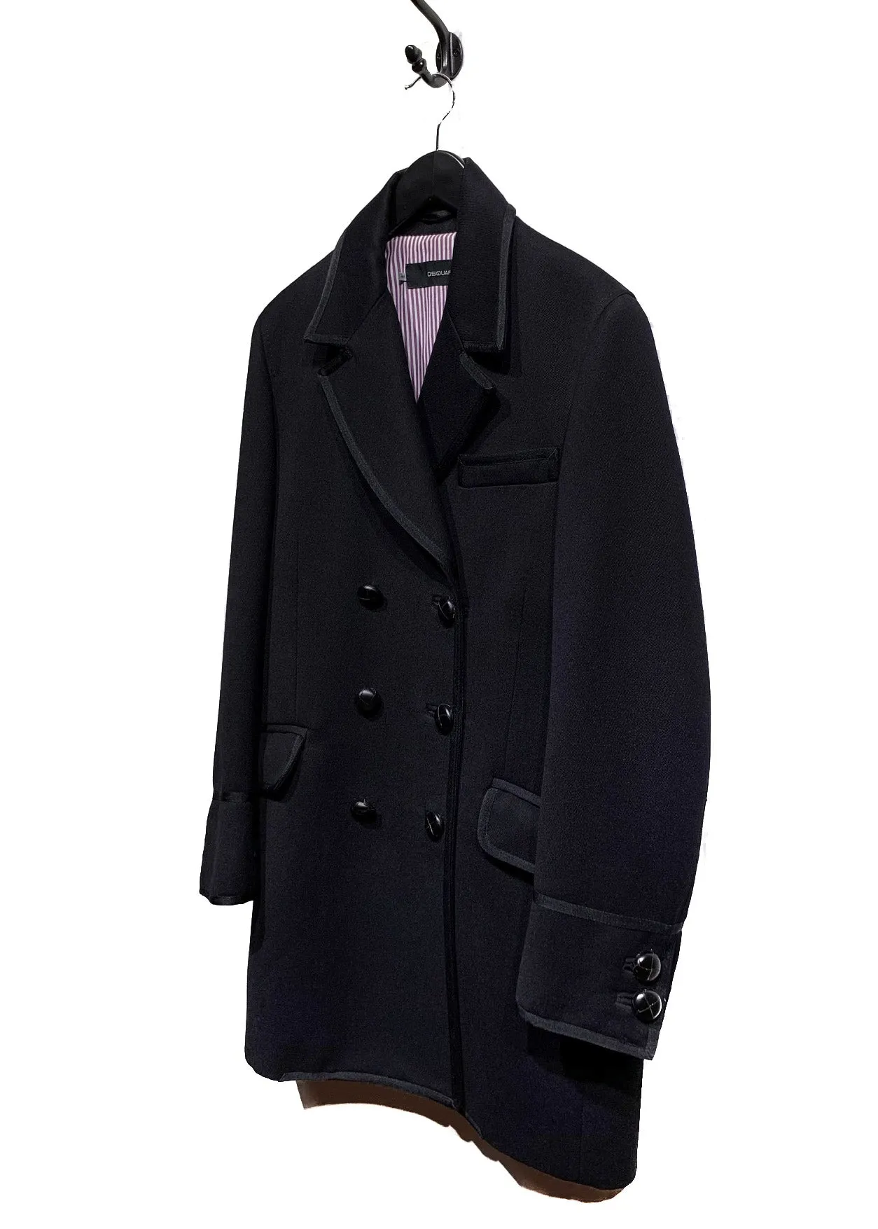 Dsquared2 Black Double Breasted Peacoat