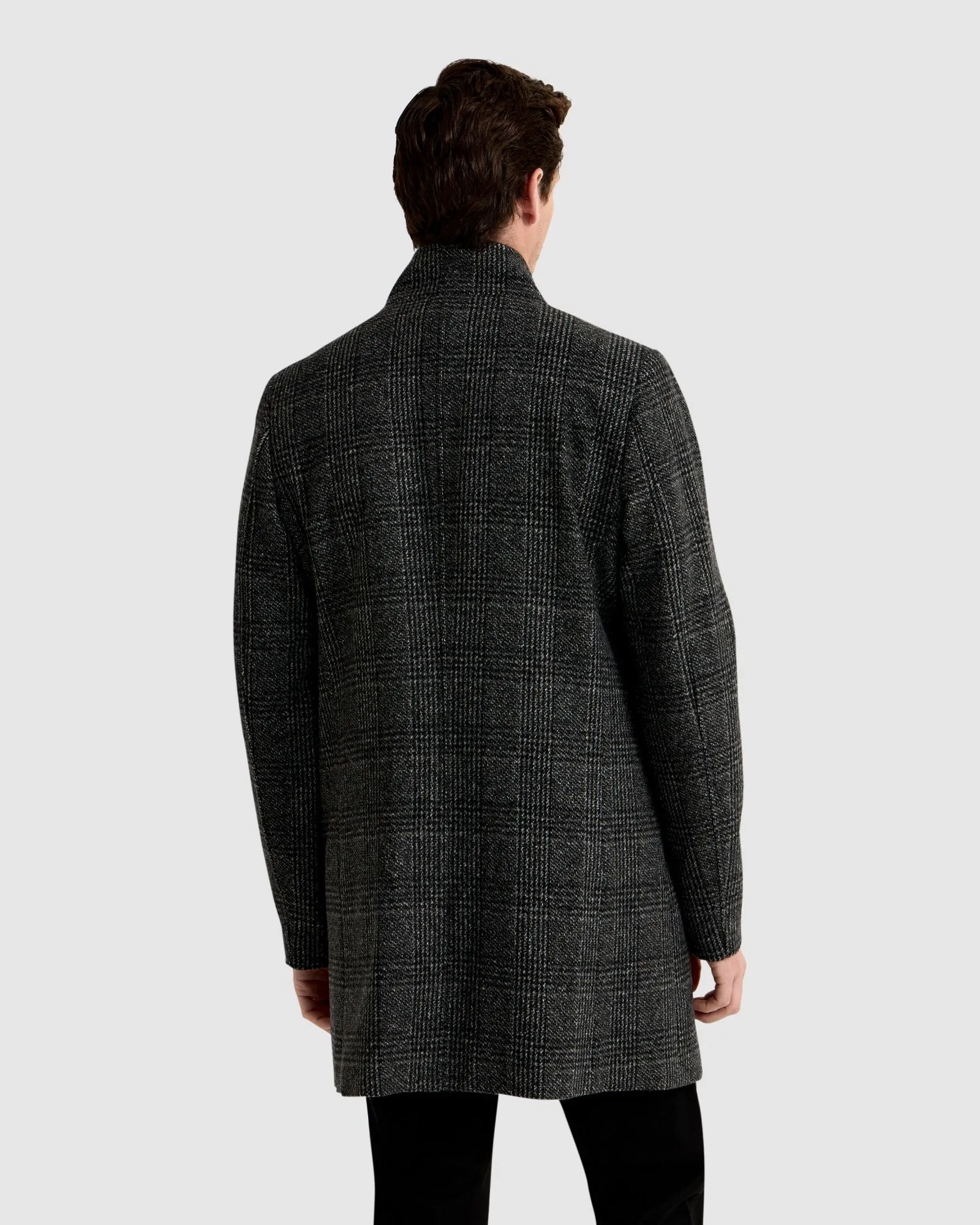 Dunbar Wool Rich Check Overcoat