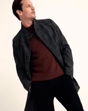 Dunbar Wool Rich Check Overcoat