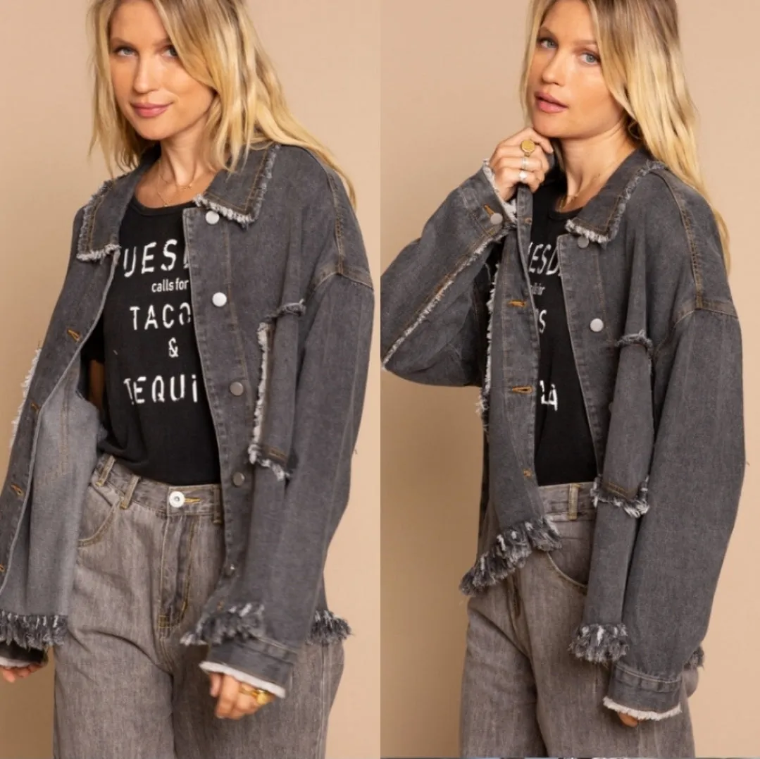Frayed Denim Jacket