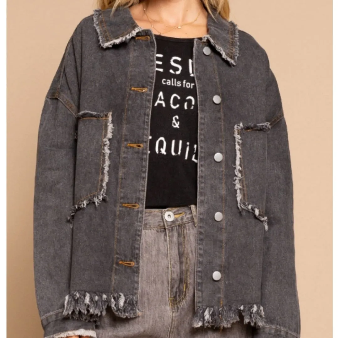 Frayed Denim Jacket