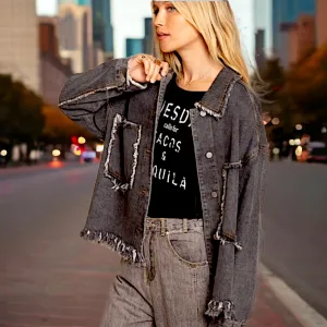 Frayed Denim Jacket