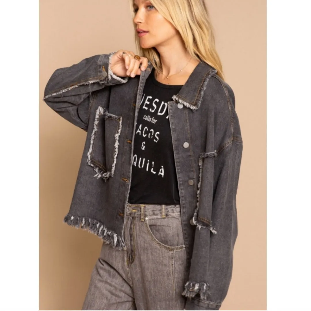 Frayed Denim Jacket