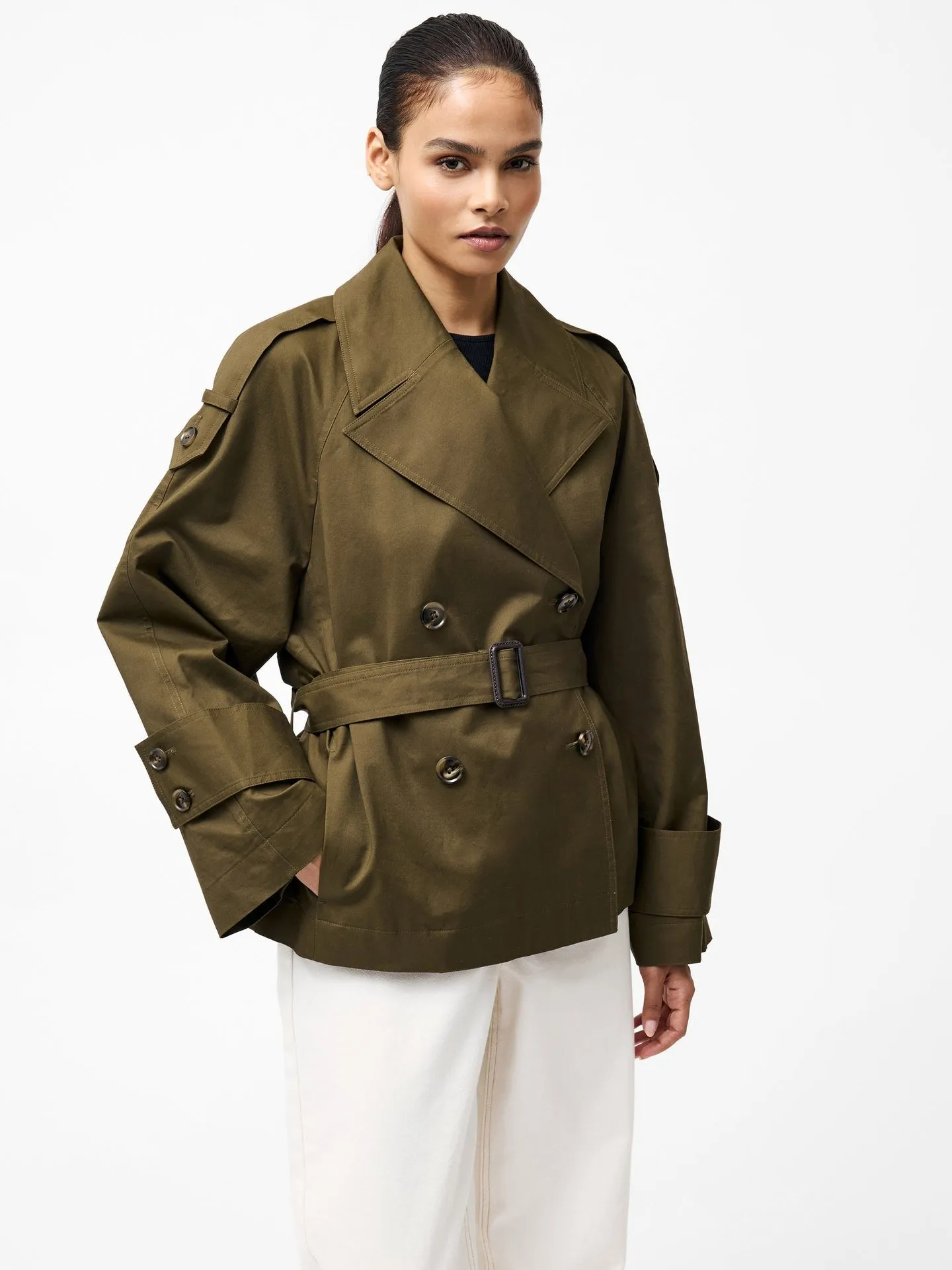 French Connection Denby Cropped Trench Coat