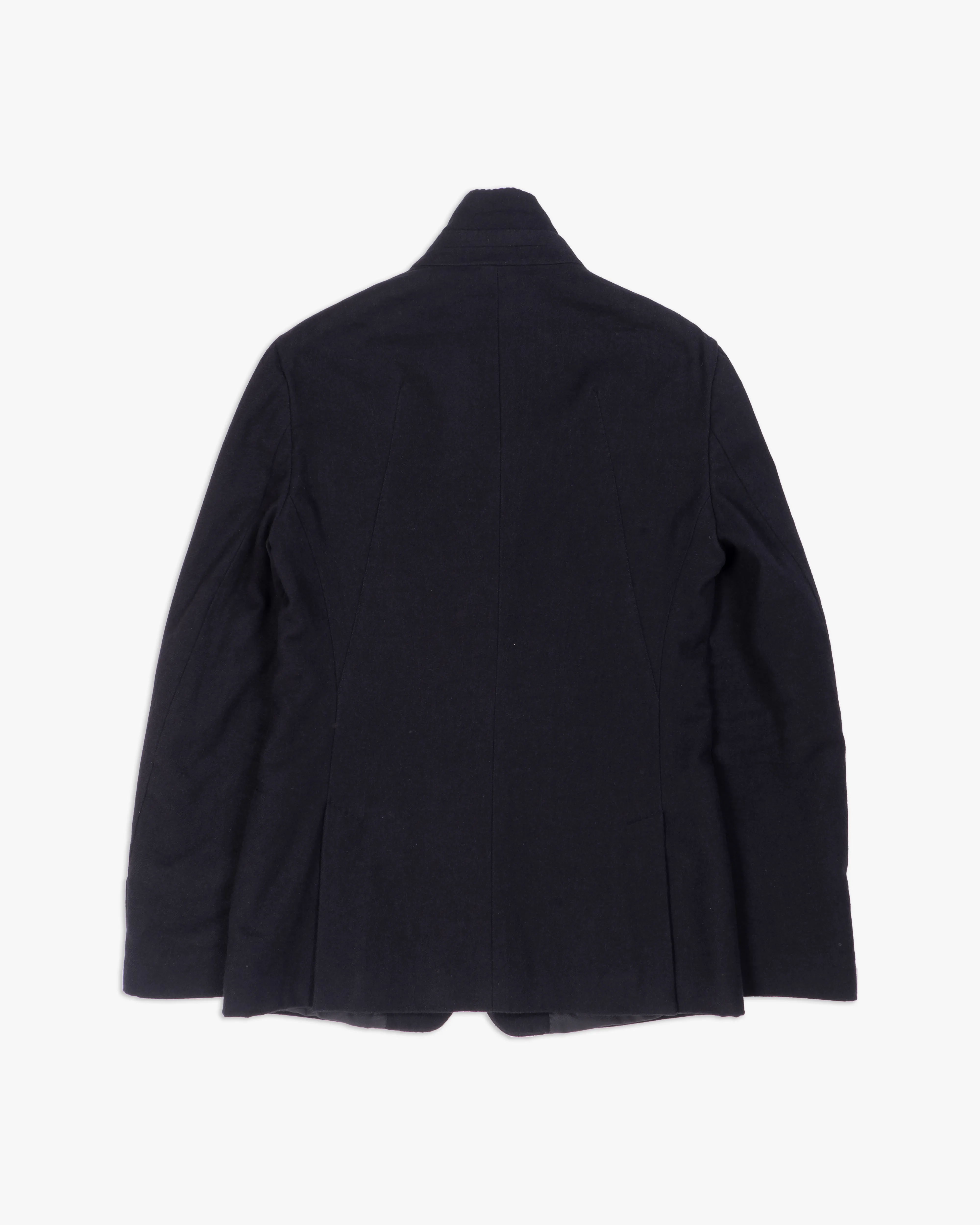 FW16 Military Blazer in Black Wool
