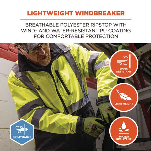 Glowear 8351 Class 3 Hi-vis Windbreaker Water-resistant Jacket, 4x-large, Orange, Ships In 1-3 Business Days