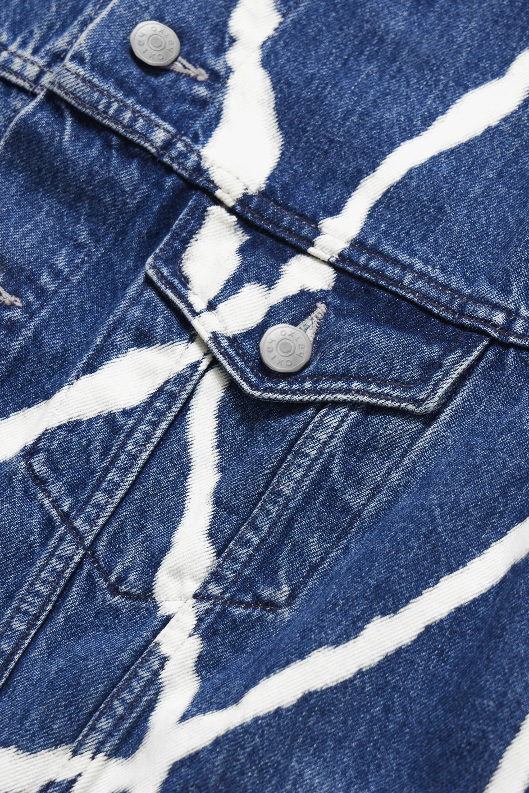 HAND PRINTED ORGANIC COTTON DENIM JACKET