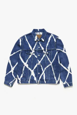 HAND PRINTED ORGANIC COTTON DENIM JACKET