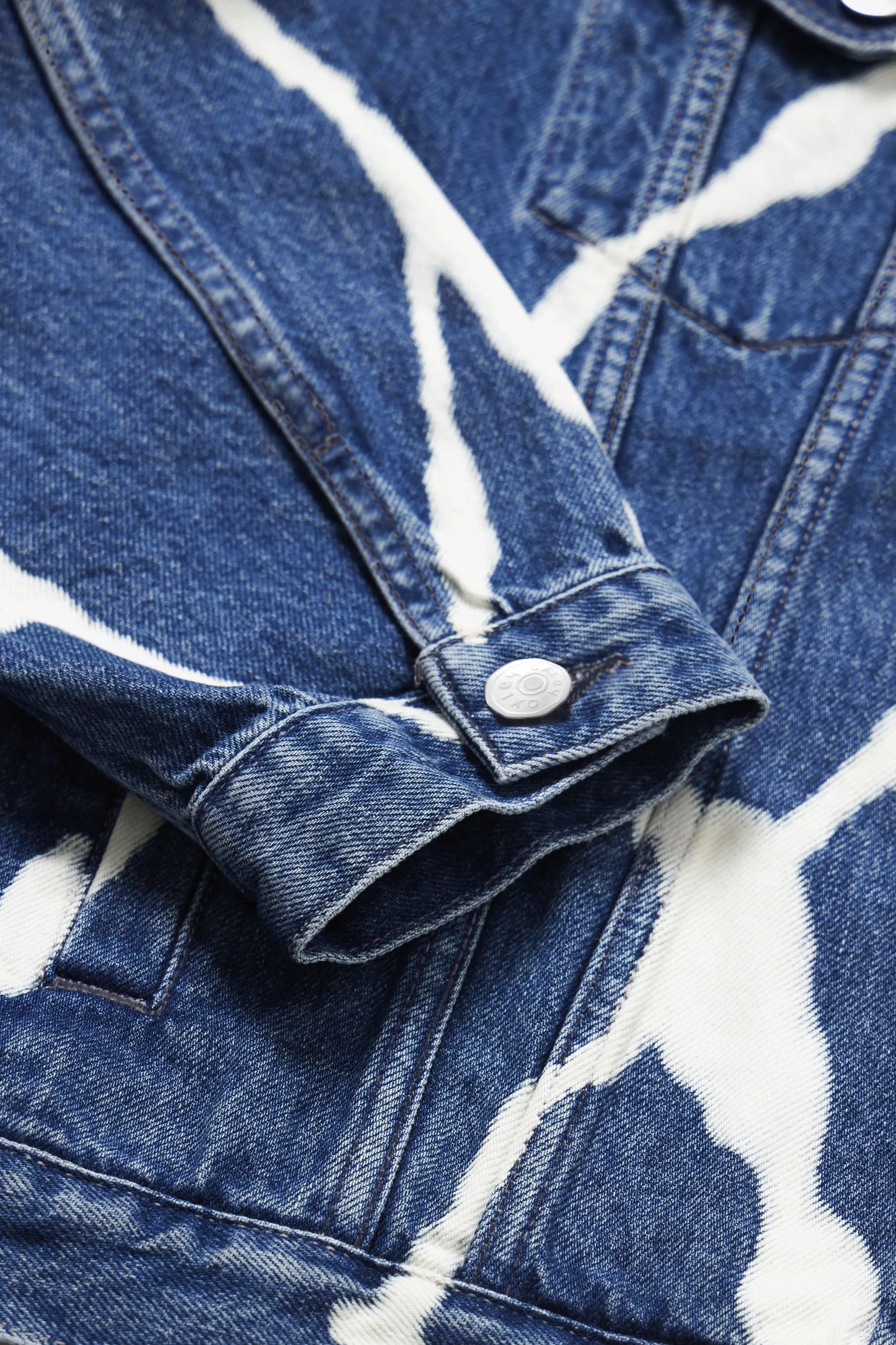 HAND PRINTED ORGANIC COTTON DENIM JACKET
