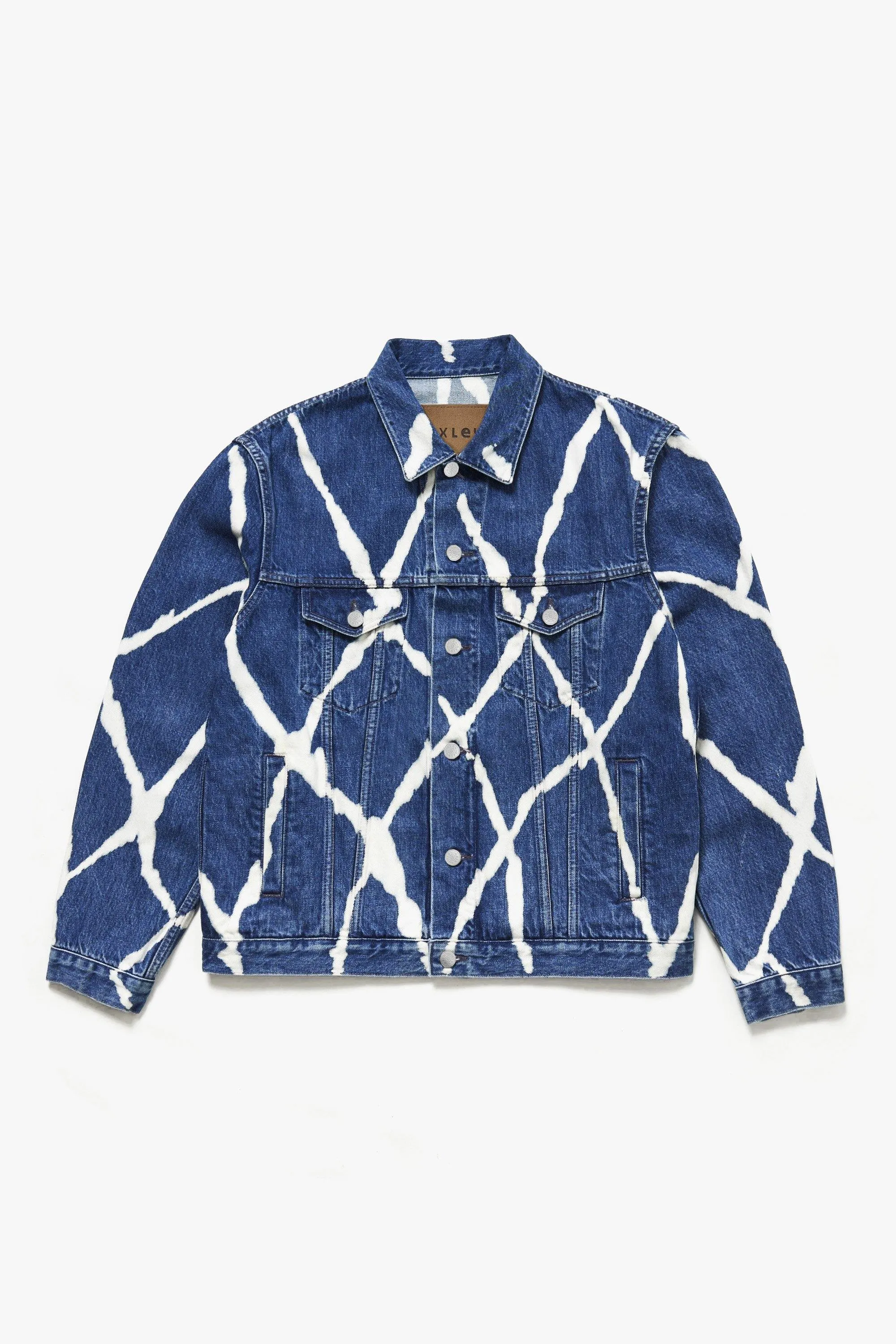 HAND PRINTED ORGANIC COTTON DENIM JACKET
