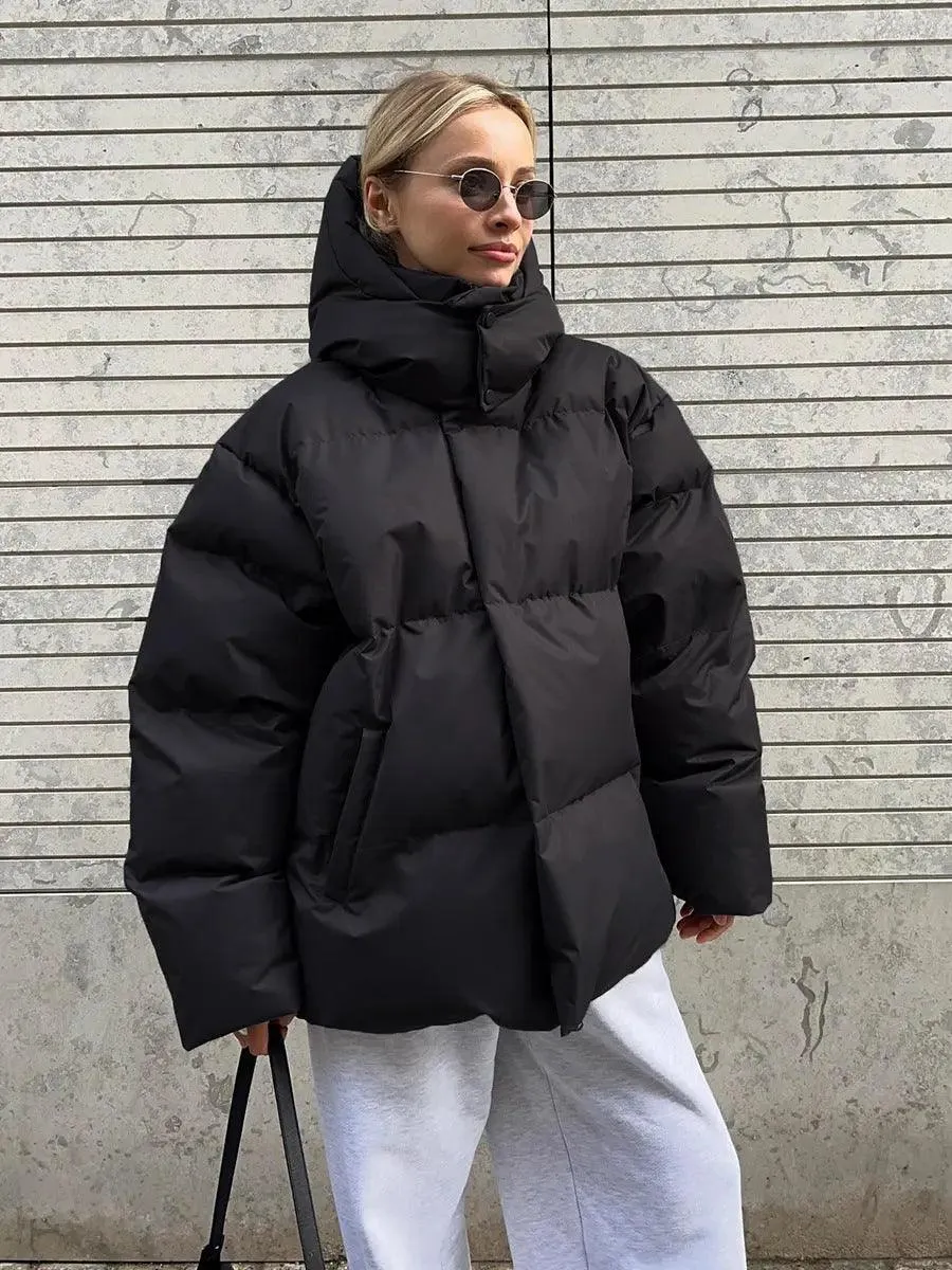Hooded Puffer Jacket – Winter Warm Casual Cotton Jacket