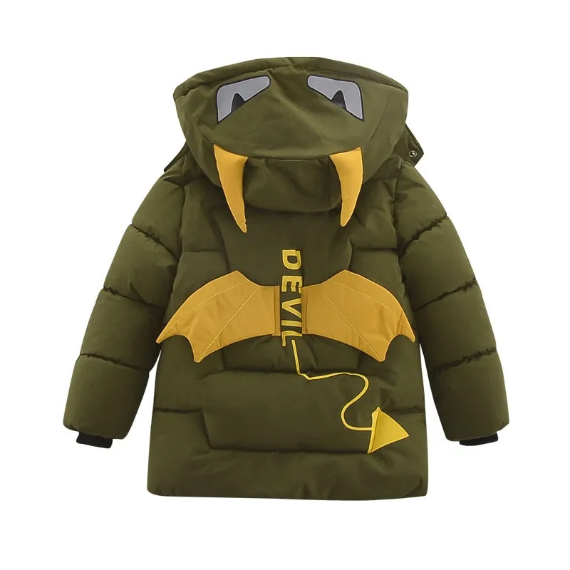 Kids Boys Cotton-padded Cartoon Monster Jacket