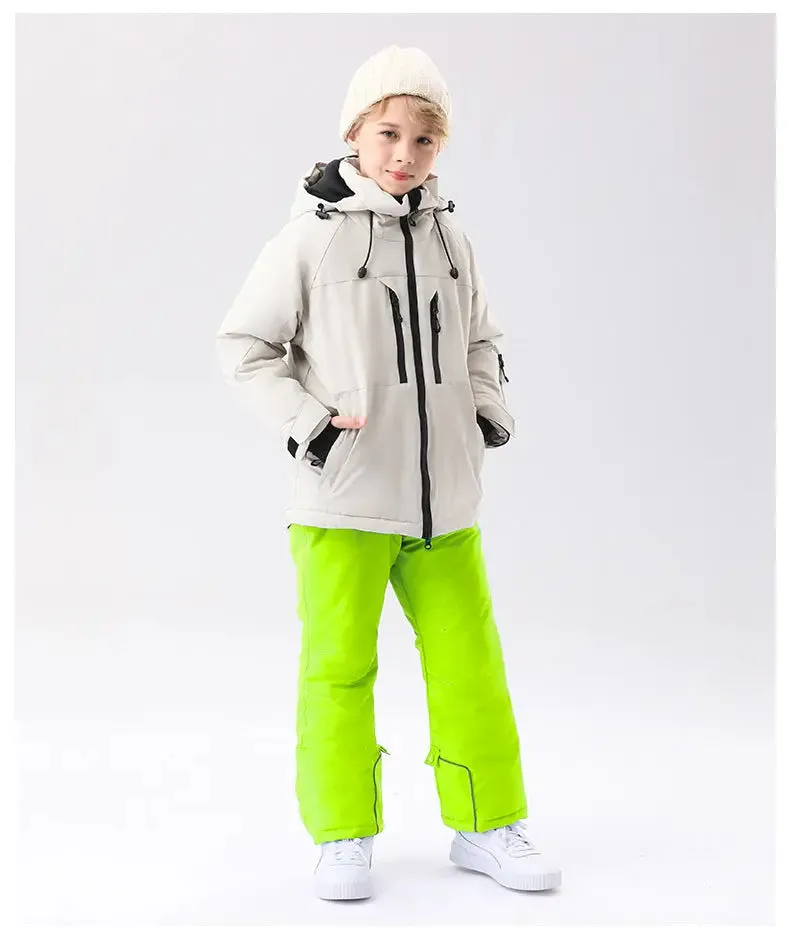 Kids Outdoor Snowboarding Jacket Hooded Warm Coat