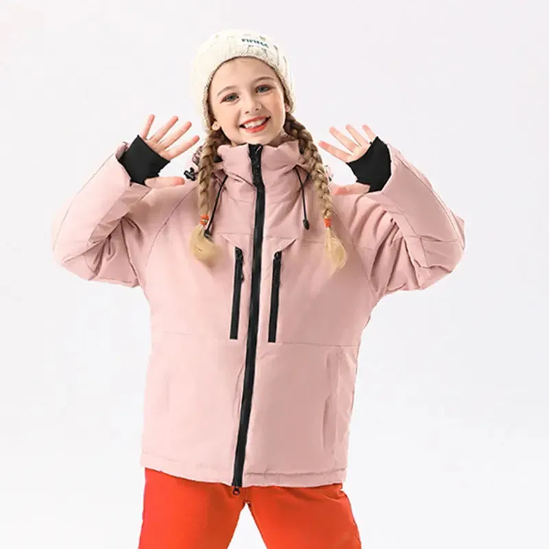 Kids Outdoor Snowboarding Jacket Hooded Warm Coat