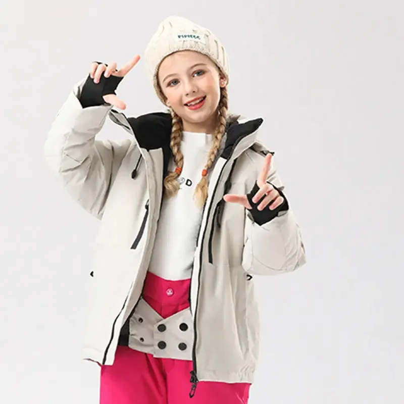 Kids Outdoor Snowboarding Jacket Hooded Warm Coat