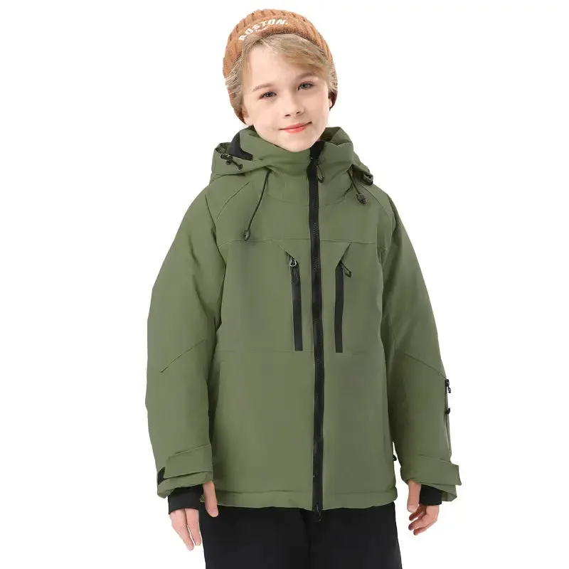 Kids Outdoor Snowboarding Jacket Hooded Warm Coat
