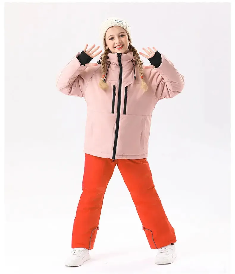 Kids Outdoor Snowboarding Jacket Hooded Warm Coat