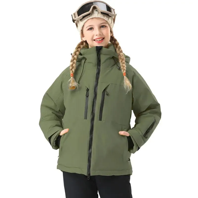 Kids Outdoor Snowboarding Jacket Hooded Warm Coat