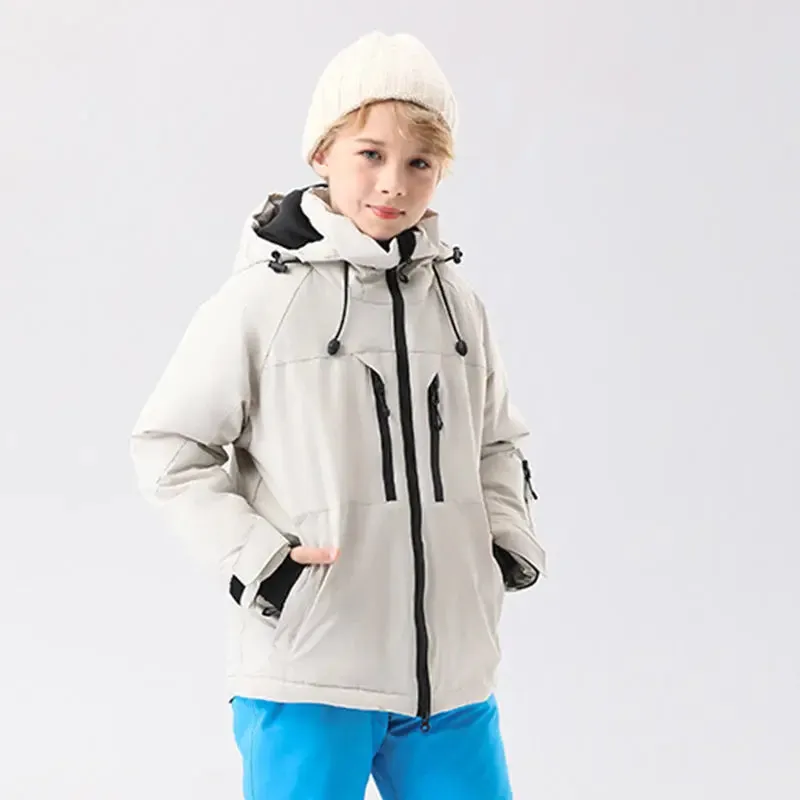 Kids Outdoor Snowboarding Jacket Hooded Warm Coat