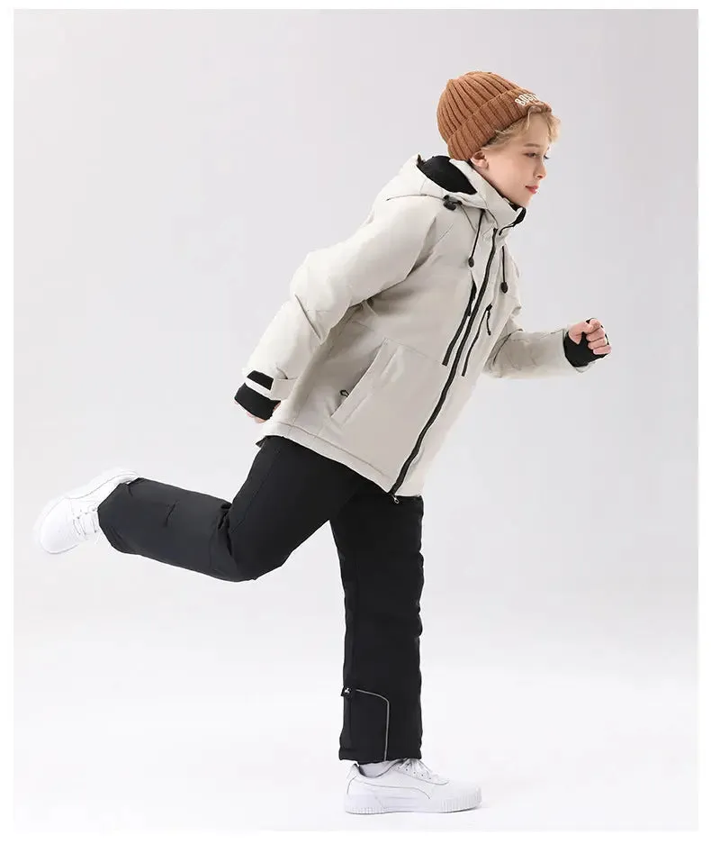 Kids Outdoor Snowboarding Jacket Hooded Warm Coat