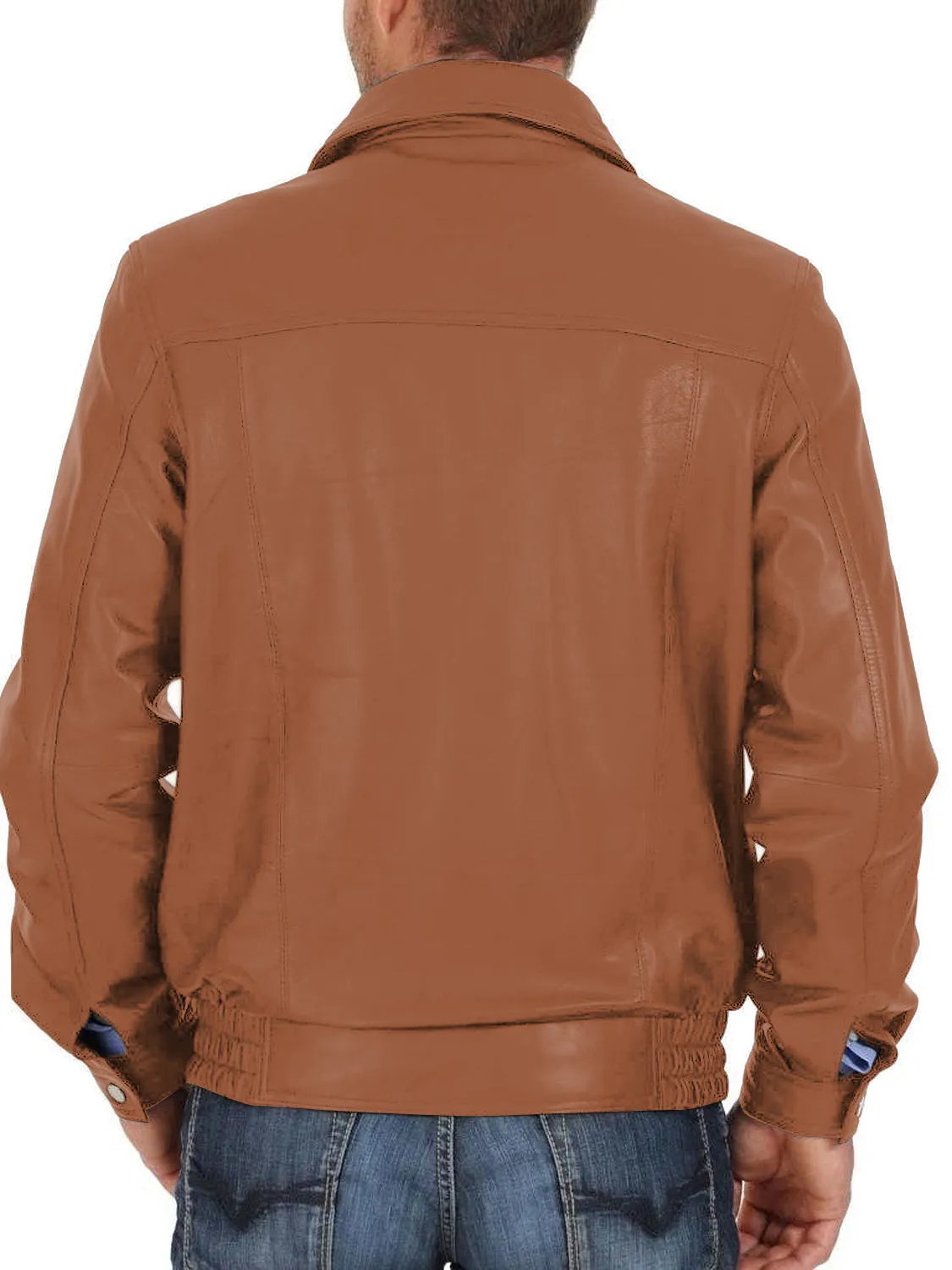 Leather Jackets Hub Mens Genuine Lambskin Leather Coat (Black, Aviator Jacket) - 1501305