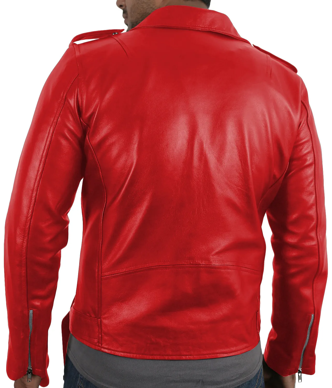 Leather Jackets Hub Mens Genuine Lambskin Leather Jacket (Black, Double Rider Jacket) - 1501031