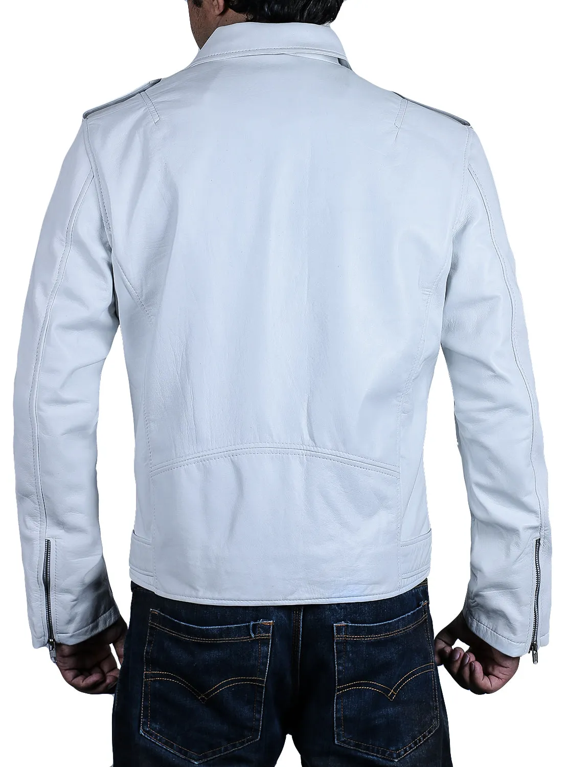 Leather Jackets Hub Mens Genuine Lambskin Leather Jacket (Black, Double Rider Jacket) - 1501031