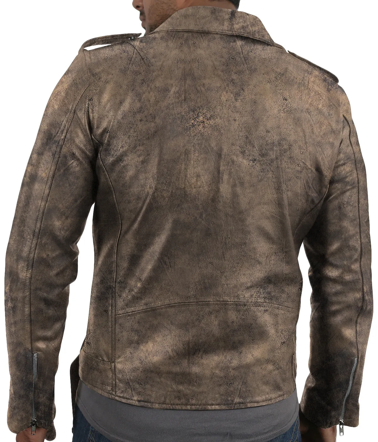 Leather Jackets Hub Mens Genuine Lambskin Leather Jacket (Black, Double Rider Jacket) - 1501031