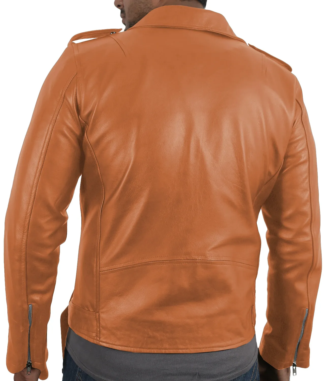Leather Jackets Hub Mens Genuine Lambskin Leather Jacket (Black, Double Rider Jacket) - 1501031