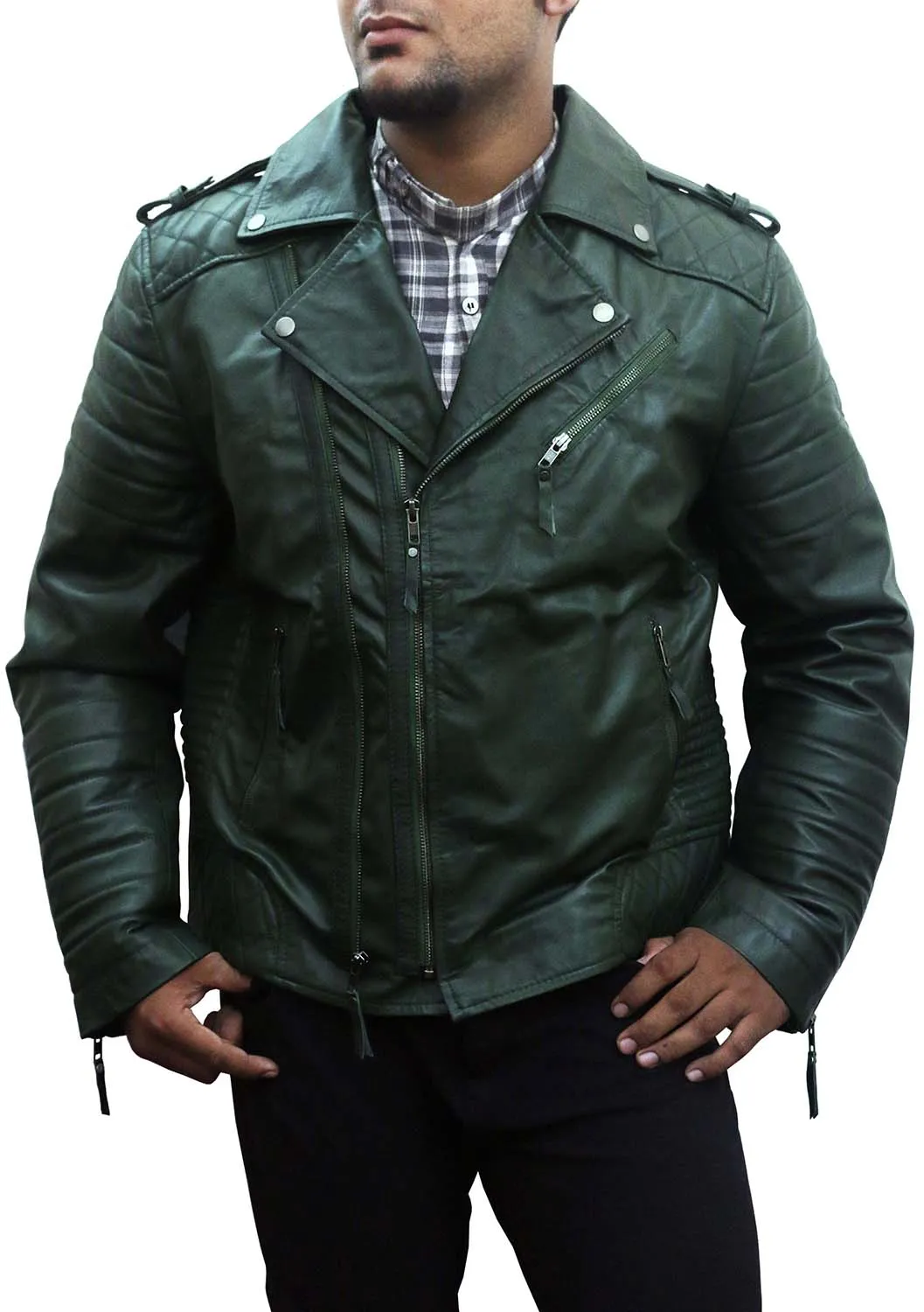 Leather Jackets Hub Mens Genuine Lambskin Leather Jacket (Black, Fencing Jacket) - 1501073