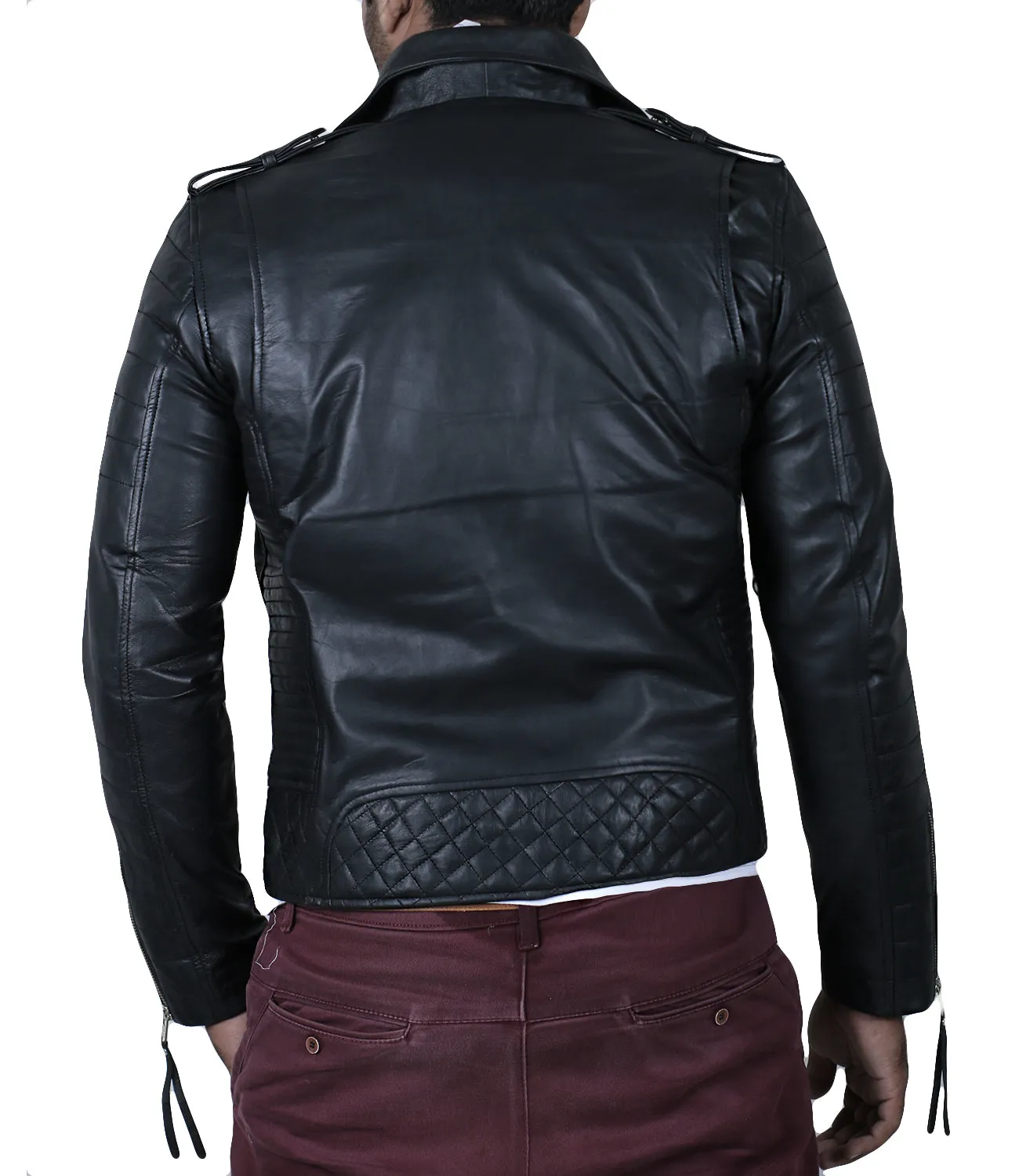 Leather Jackets Hub Mens Genuine Lambskin Leather Jacket (Black, Fencing Jacket) - 1501073