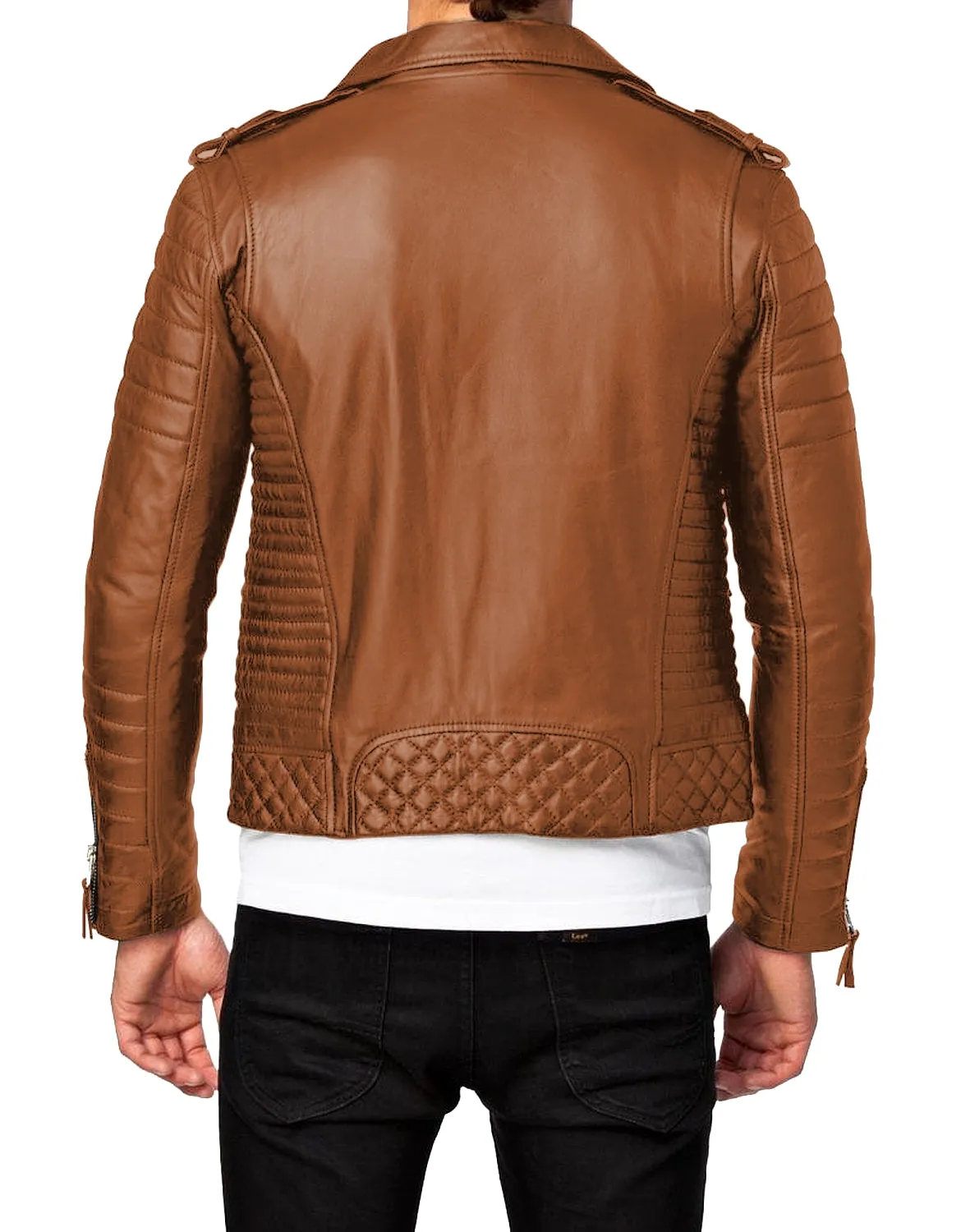 Leather Jackets Hub Mens Genuine Lambskin Leather Jacket (Black, Fencing Jacket) - 1501073