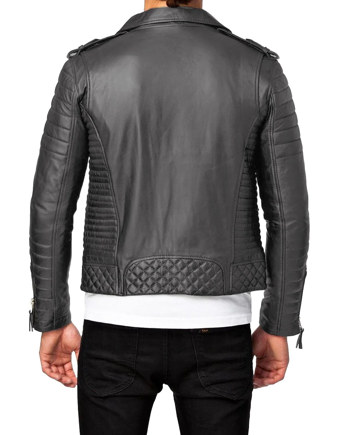 Leather Jackets Hub Mens Genuine Lambskin Leather Jacket (Black, Fencing Jacket) - 1501073