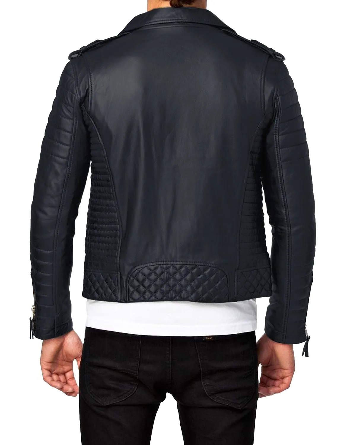 Leather Jackets Hub Mens Genuine Lambskin Leather Jacket (Black, Fencing Jacket) - 1501073