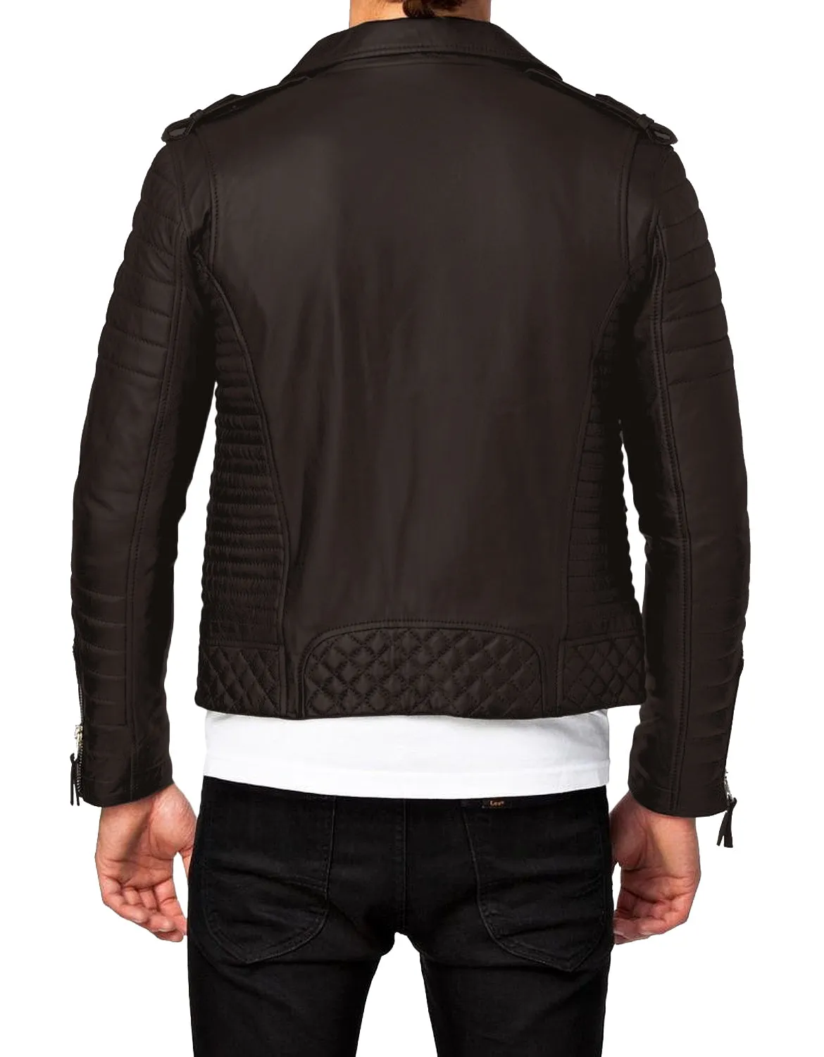 Leather Jackets Hub Mens Genuine Lambskin Leather Jacket (Black, Fencing Jacket) - 1501073